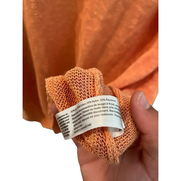 Eileen Fisher Orange Long Sleeve Open Front Cardigan Sweaters Size Large - Picture 5 of 5